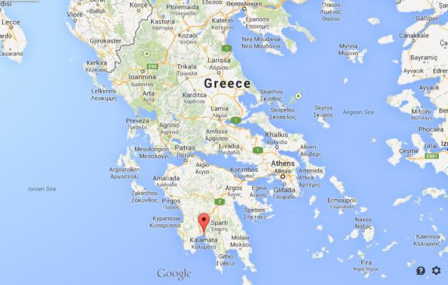 Where is Kalamata on map of Greece