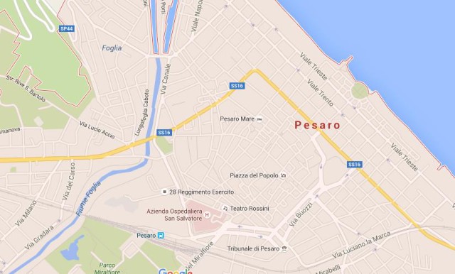 Map of Pesaro Italy