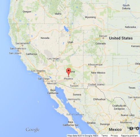 location Phoenix on Map of US West Coast