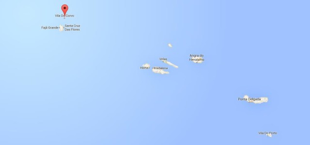 location Corvo on map Azores