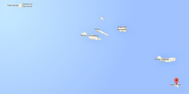 location Santa Maria on map Azores