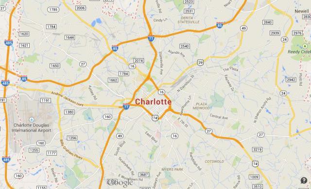 Map of Charlotte NC