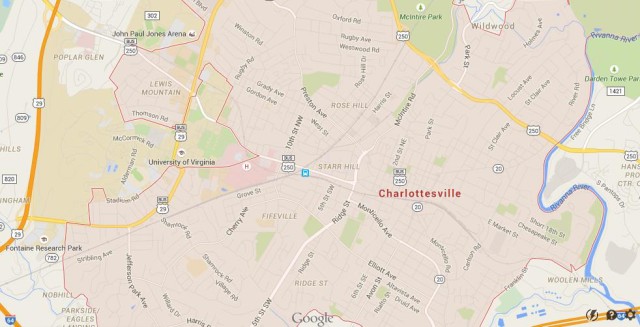 Map of Charlottesville USA