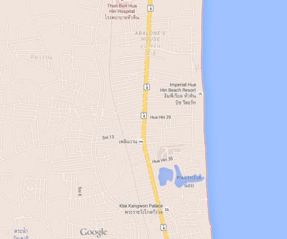 Map of Hua Hin Thailand