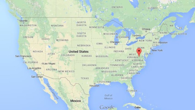 location Charlottesville on USA map