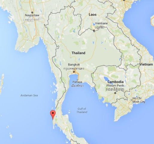 Location Khao Lak on map Thailand