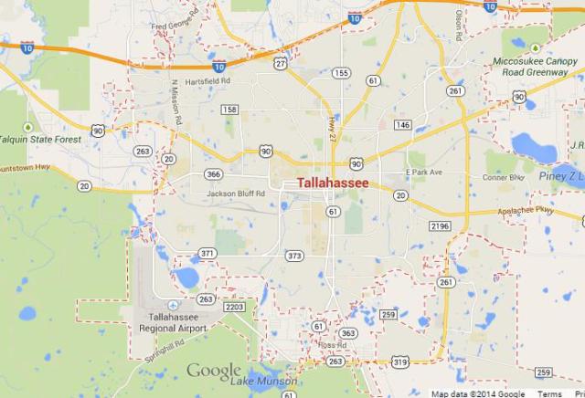 Map of Tallahassee Florida