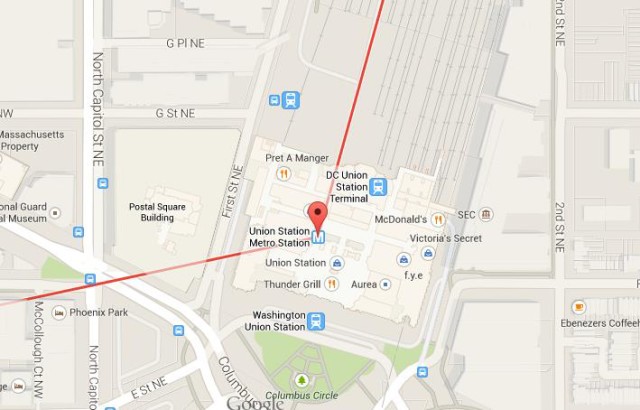 Map of Union Station DC