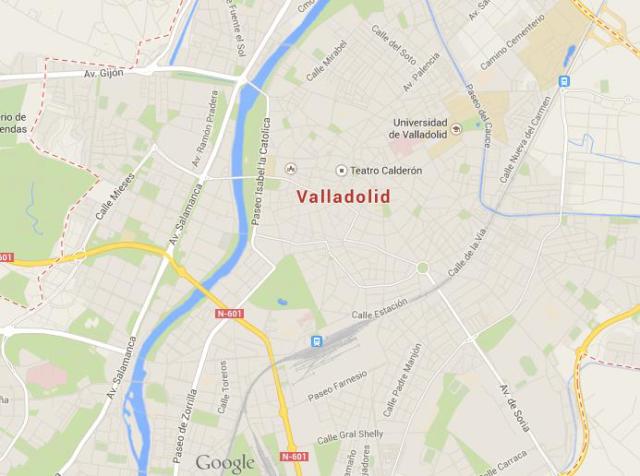 Map of Valladolid Spain