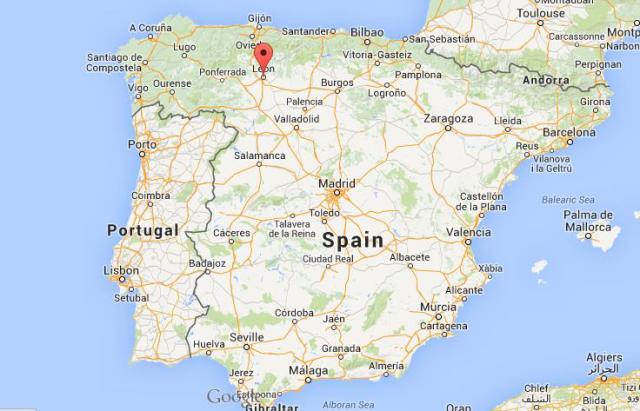 location Leon map Spain