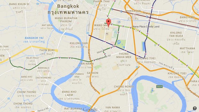 location Siam Square on map Bangkok