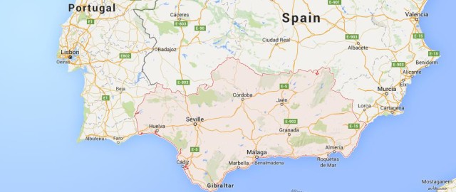 Map of Andalusia Spain