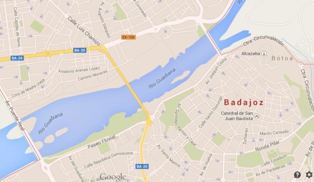 Map of Badajoz Spain