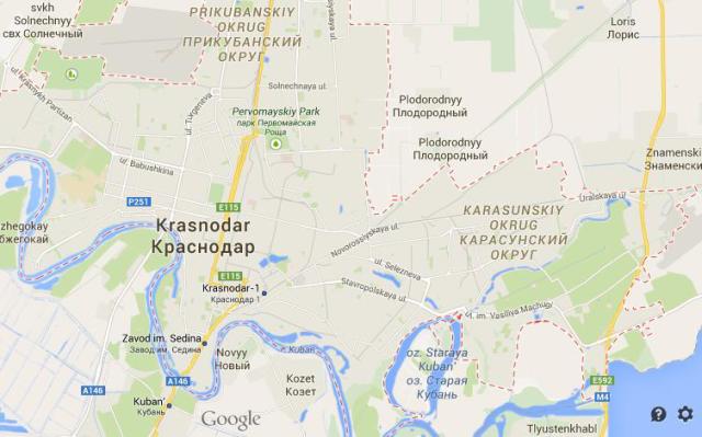 Map of Krasnodar Russia