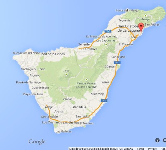 Map of Tenerife Spain