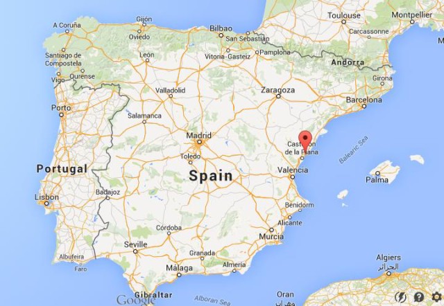 location Benicassim on map Spain