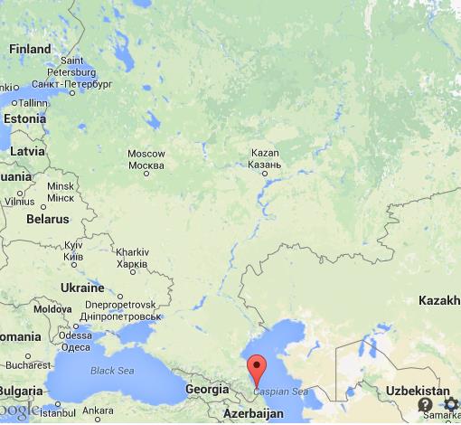 location Derbent map Russia