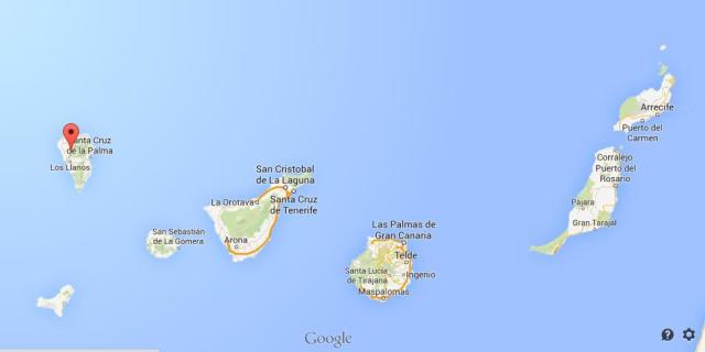 location La Palma on map Canary Islands