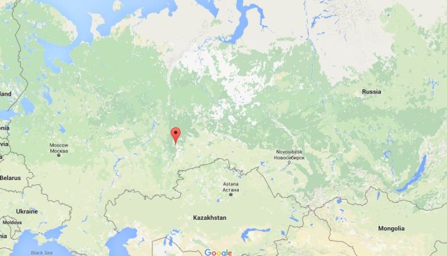 location Yekaterinburg on map Russia