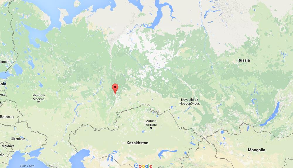 Where is Yekaterinburg on map Russia