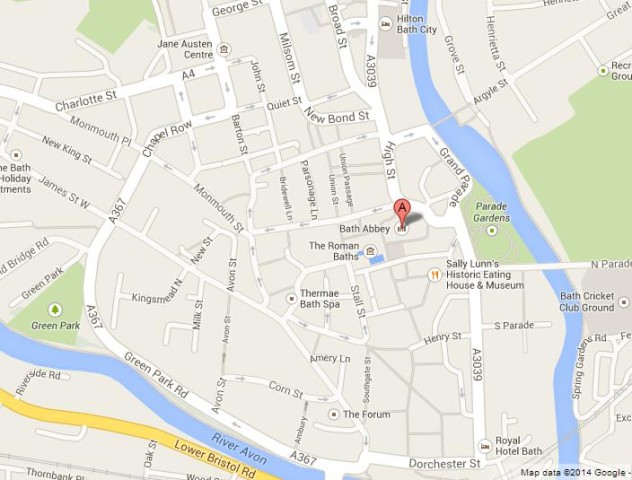 Where is Bath Abbey on Map of Abbey