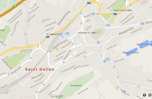 Map of Saint Gallen Switzerland