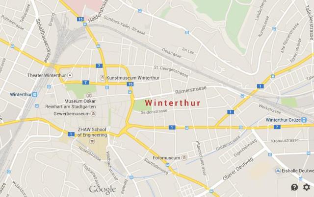 Map of Winterthur Switzerland