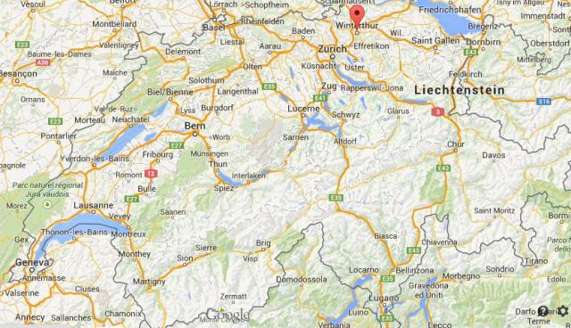 location Winterthur map Switzerland