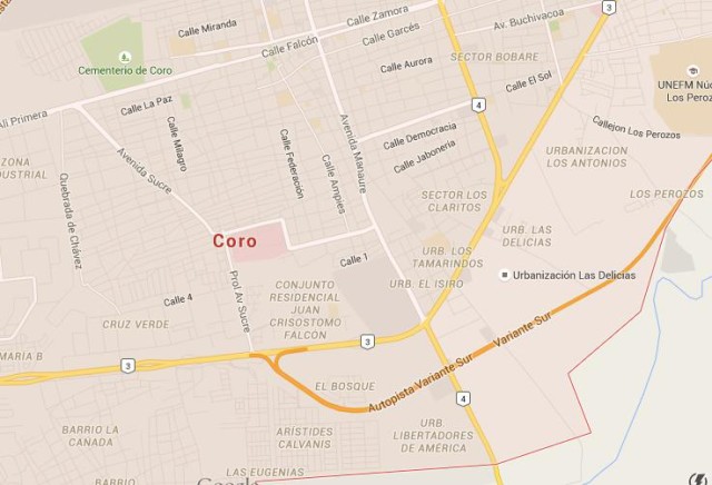 Map of Coro Venezuela