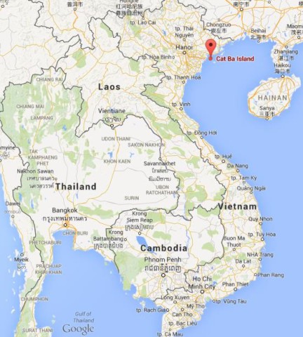 location Cat Ba Island on map of Vietnam