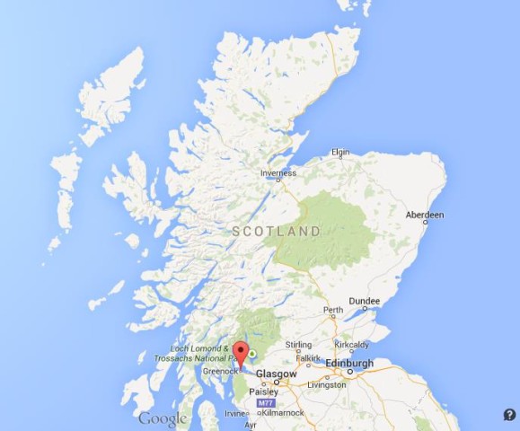 location Greenock on map Scotland