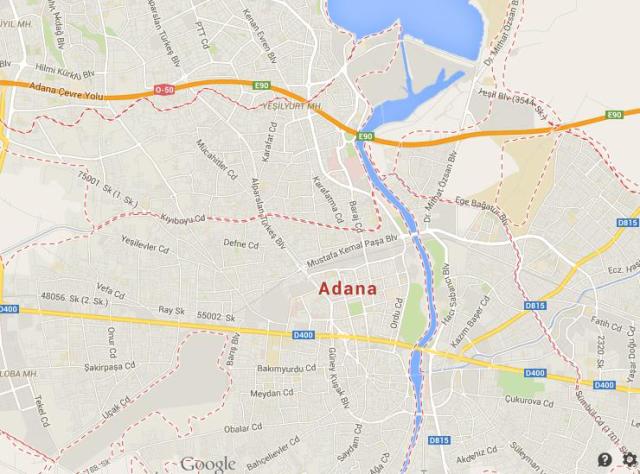 Map of Adana Turkey