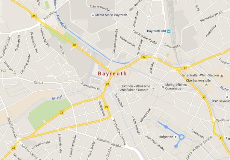 Map of Bayreuth