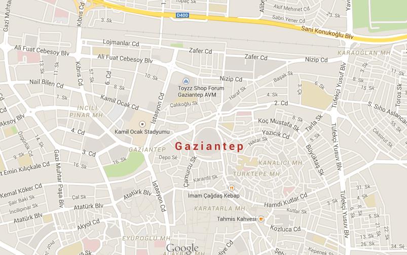 Map Of Gaziantep