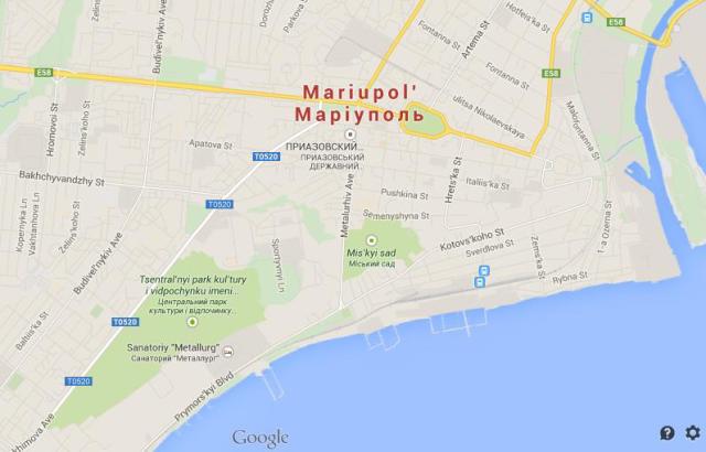 Map of Mariupol Ukraine