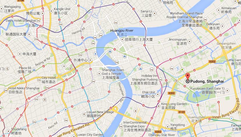 Pudong on Map of Shanghai