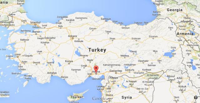 location Adana map Turkey