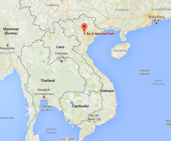 location Ba Vi National Park on map Vietnam