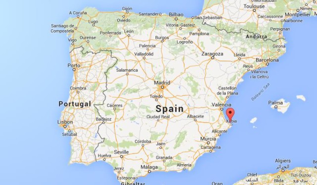 location Denia on map Spain