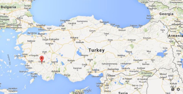 Where is Denizli on map Turkey