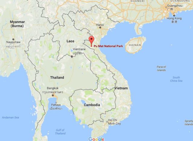 Location Pu Mat National Park on map Vietnam