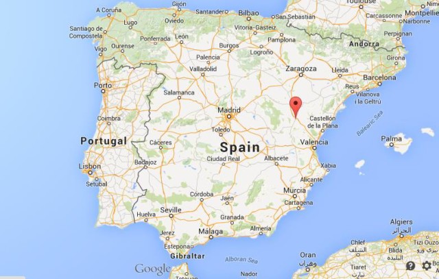 location Teruel on map of Spain