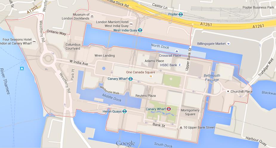 Map Of Canary Wharf