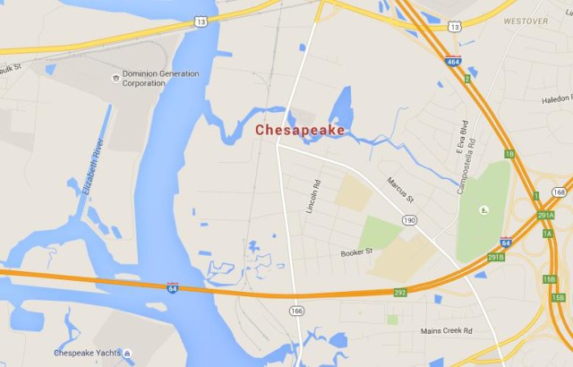 Map of Chesapeake USA