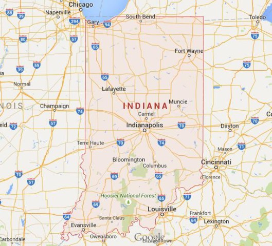 Map of Indiana USA