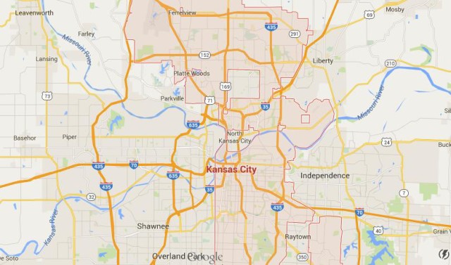 Map of Kansas City USA