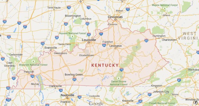 Map of Kentucky USA