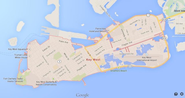 Map of Key West Florida