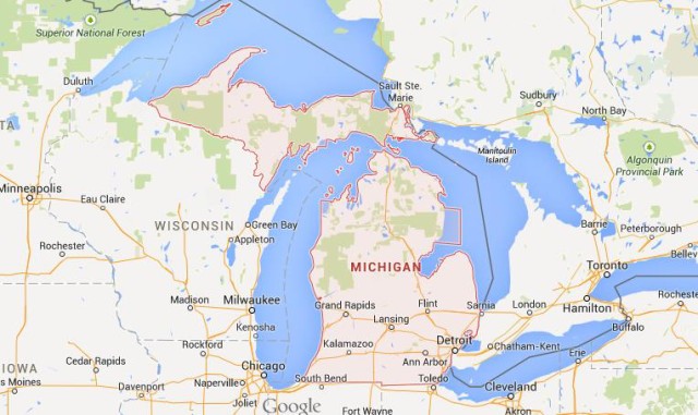 Map of Michigan USA