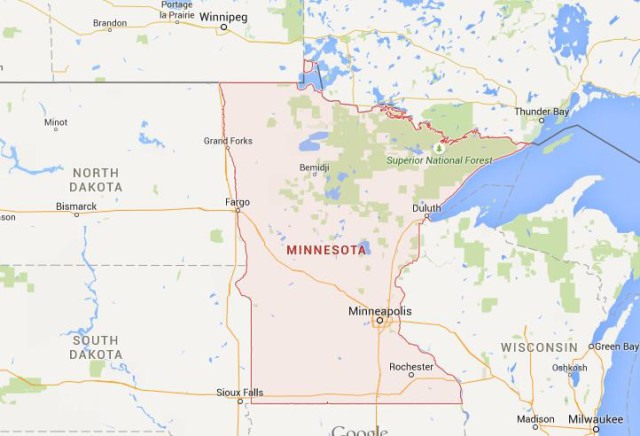 Map of Minnesota USA